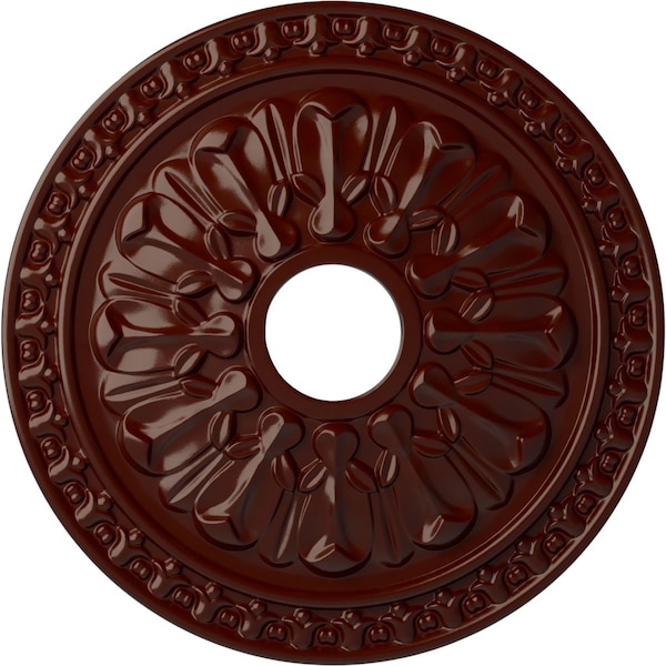Ekena Millwork Warsaw Ceiling Medallion (Fits Canopies up to 3 1/2"), 18"OD x 3 1/2"ID x 1 3/8"P, Brushed Mahogany CM18WABMF - main